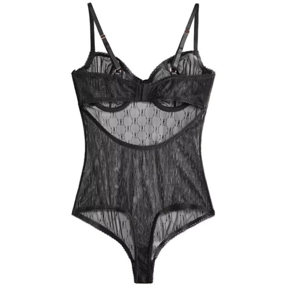 I.N.C. INTERNATIONAL CONCEPTS Women's Monogram Bodysuit 100174377 Black Size XL